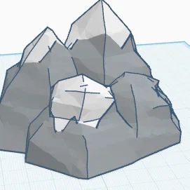 Mô hình trang trí núi đá 3D - Thiết kế phong cách Low-poly tinh tế