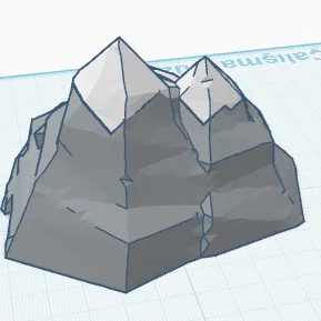 Mô hình trang trí núi đá 3D - Thiết kế phong cách Low-poly tinh tế