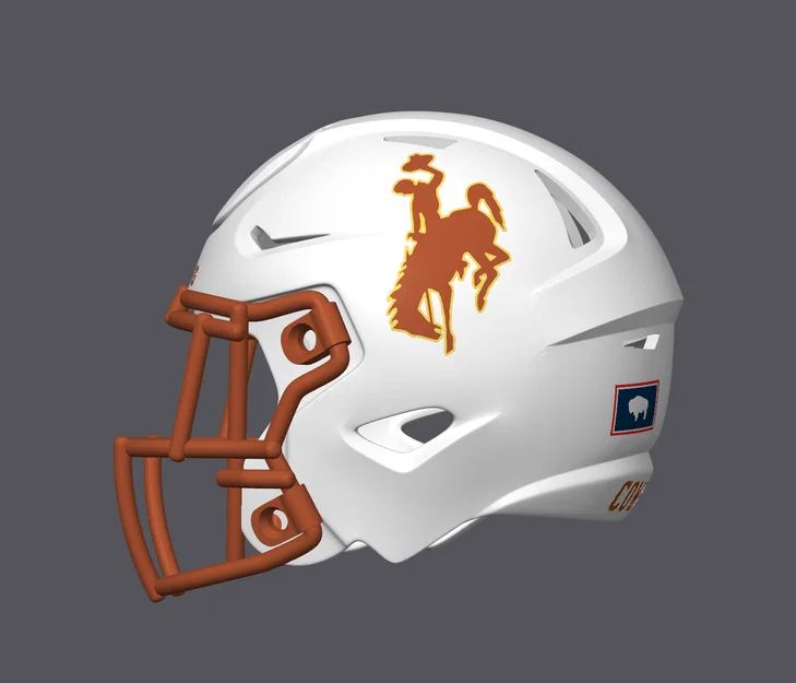 Mũ bảo hiểm bóng bầu dục Wyoming State Cowboys - Không sọc - Image 2
