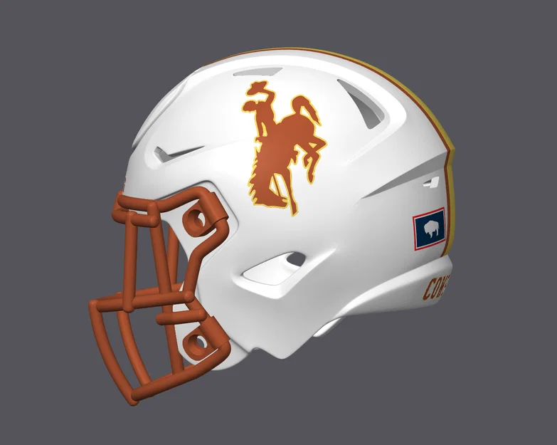 Mũ bảo hiểm bóng bầu dục Wyoming State Cowboys - Phiên bản có sọc - Image 2