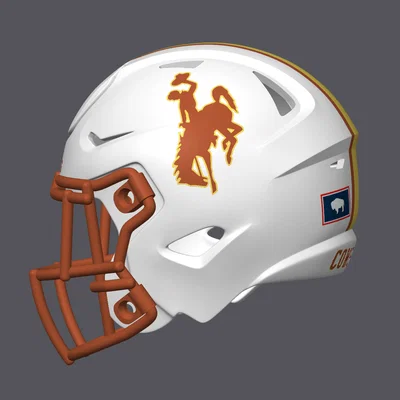 Mũ bảo hiểm bóng bầu dục Wyoming State Cowboys - Phiên bản có sọc