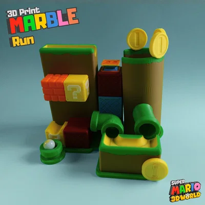 Mô hình đường chạy bi chủ đề Super Mario nhỏ gọn, tối ưu in 4 màu