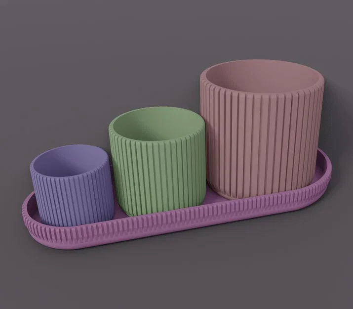 Bộ hũ đựng gia vị đa năng kèm khay (Jars for various) in 3D - Image 2