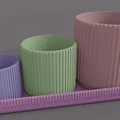 Bộ hũ đựng gia vị đa năng kèm khay (Jars for various) in 3D - Thumbnail 3