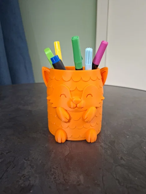 Happy Fox Desk Buddy - Ống cắm bút hình cáo nhỏ đáng yêu - Image 1