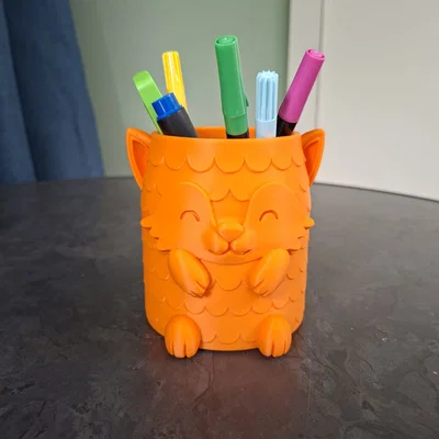 Happy Fox Desk Buddy - Ống cắm bút hình cáo nhỏ đáng yêu