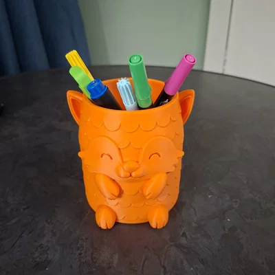 Happy Fox Desk Buddy - Ống cắm bút hình cáo nhỏ đáng yêu