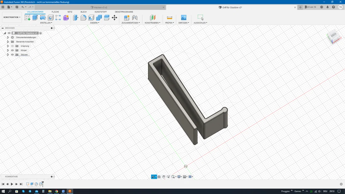 Tay nắm cửa kính 3D cho tủ trưng bày (3.6mm - 4.9mm) - Image 2