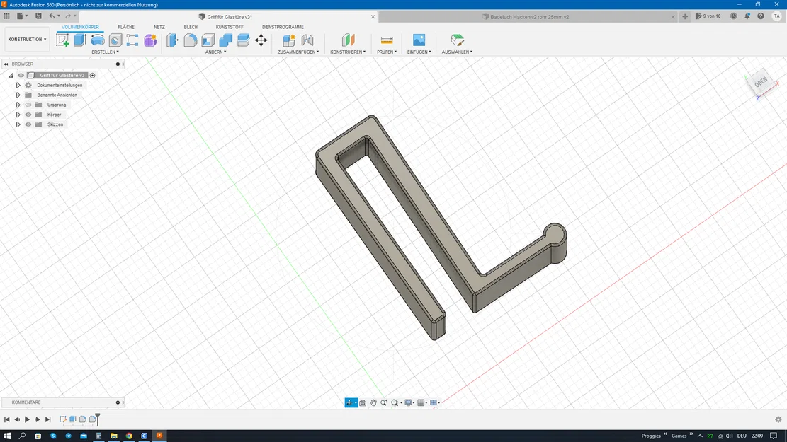 Tay nắm cửa kính 3D cho tủ trưng bày (3.6mm - 4.9mm) - Image 3