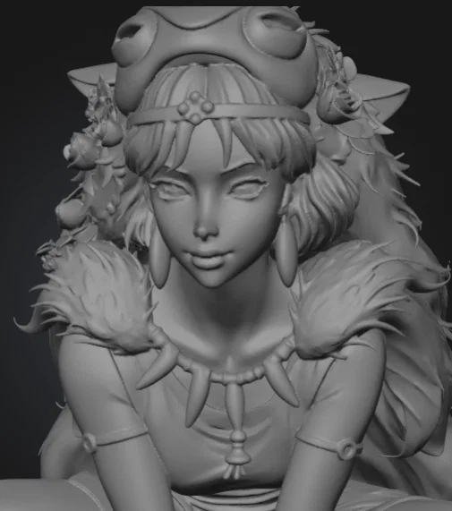 Mô hình 3D công chúa Mononoke (San) sắc nét cho người yêu Anime - Image 3