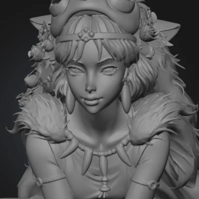 Mô hình 3D công chúa Mononoke (San) sắc nét cho người yêu Anime
