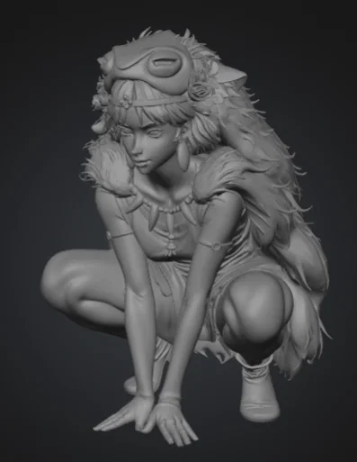 Mô hình 3D công chúa Mononoke (San) sắc nét cho người yêu Anime - Image 4