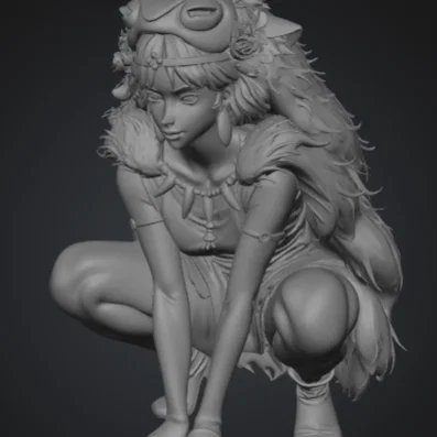 Mô hình 3D công chúa Mononoke (San) sắc nét cho người yêu Anime