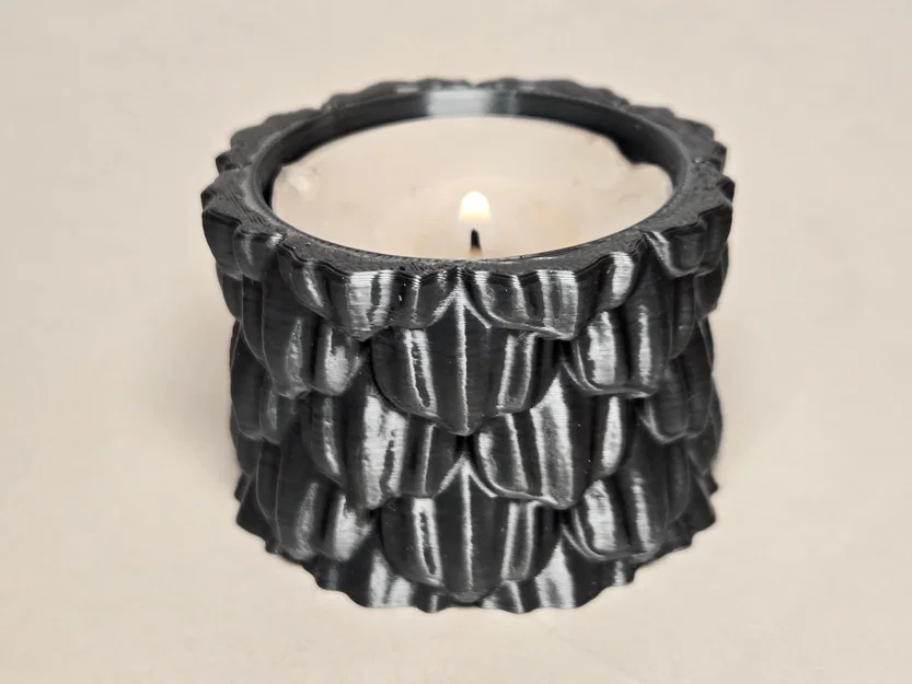 Bộ phụ kiện in 3D: Vỏ bao bật lửa và đế nến Tealight họa tiết vảy cá - Image 5