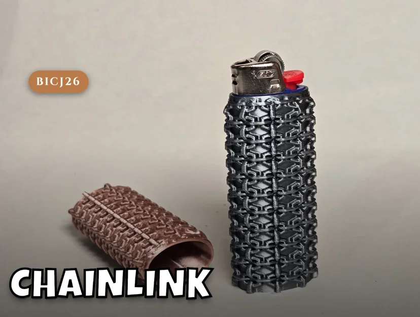 Vỏ bọc bật lửa BIC phong cách Chainlink cá tính (File in 3D) - Image 1