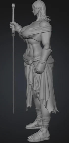 Mô hình nữ chiến binh cầm kiếm (Guerriera con spada) in 3D cực chất - Image 2