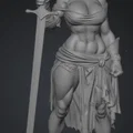 Mô hình nữ chiến binh cầm kiếm (Guerriera con spada) in 3D cực chất - Thumbnail 3