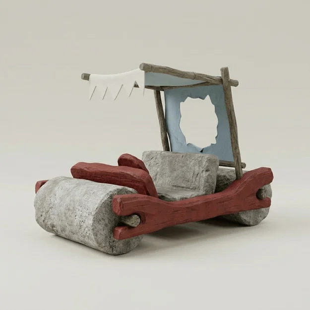 Mô hình 3D xe Flintmobile huyền thoại từ phim The Flintstones - Image 1