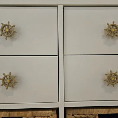 Núm vặn ngăn kéo IKEA Kallax hình bánh lái (Phong cách hàng hải)