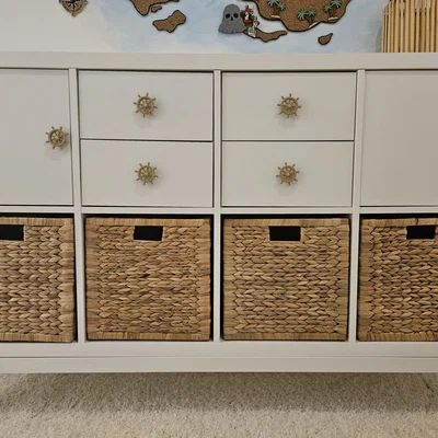 Núm vặn ngăn kéo IKEA Kallax hình bánh lái (Phong cách hàng hải)