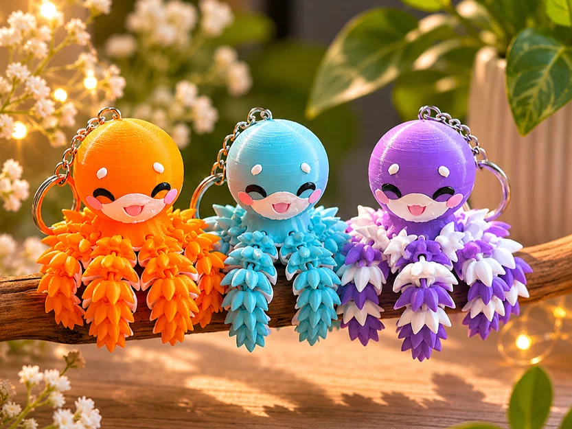 Bạch Tuộc Bông Flexi - Đồ chơi khớp nối, Móc khóa và Nam châm - Image 7