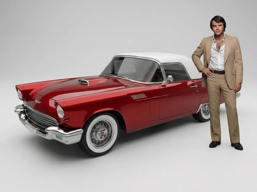 Mô hình 3D Dan Tanna cùng xe Ford Thunderbird 1957 huyền thoại - Image 1