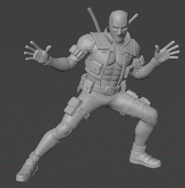 Mô hình Deadpool với Katanas - Thiết kế sắc nét cho in 3D - Image 2