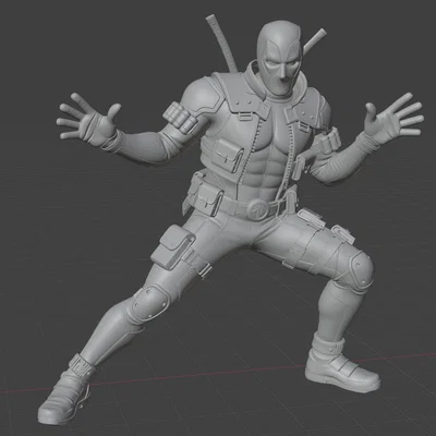 Mô hình Deadpool với Katanas - Thiết kế sắc nét cho in 3D