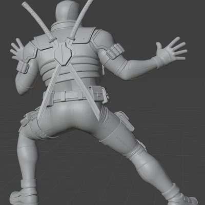 Mô hình Deadpool với Katanas - Thiết kế sắc nét cho in 3D
