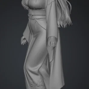Mô hình 3D Sakura trong trang phục Kimono truyền thống tuyệt đẹp