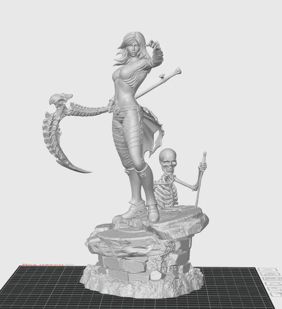 Mô hình nữ pháp sư bóng tối Necromancer Woman in 3D cực chi tiết - Image 2
