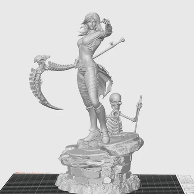 Mô hình nữ pháp sư bóng tối Necromancer Woman in 3D cực chi tiết