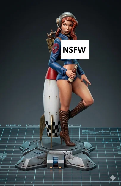 Mô hình Astrogirl quyến rũ - File in 3D nhân vật nữ phi hành gia - Image 1