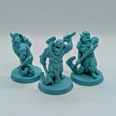 Mô hình Orc Berserker cầm rìu hai tay - In FDM không cần support