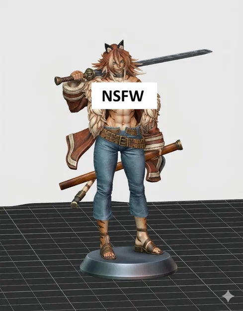 Mô hình 3D CatGirl Warrior ấn tượng cho người chơi figure - Image 1