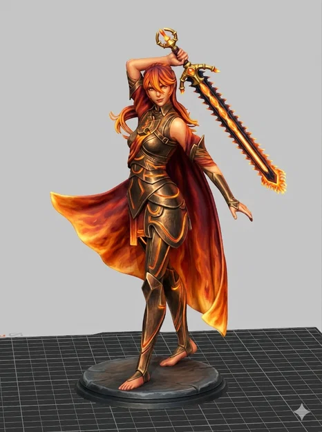 Mô hình Nữ Chiến Binh Lửa 3D - FireGirl Fantasy Warrior tuyệt đẹp - Image 1
