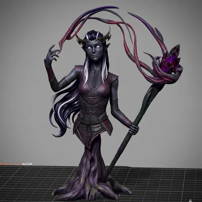 Mô hình tượng bán thân Dark Elf (Tiên bóng tối) cực kỳ sắc nét