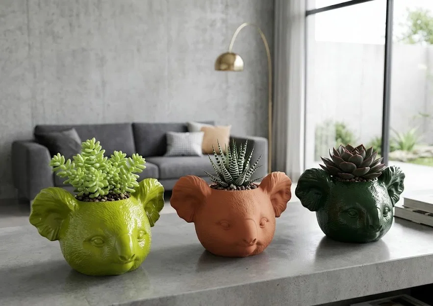 Chậu trồng cây hình đầu gấu Koala đáng yêu - Image 1