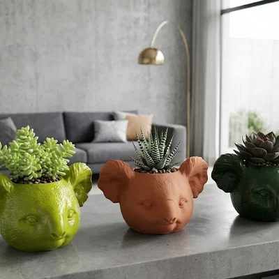 Chậu trồng cây hình đầu gấu Koala đáng yêu