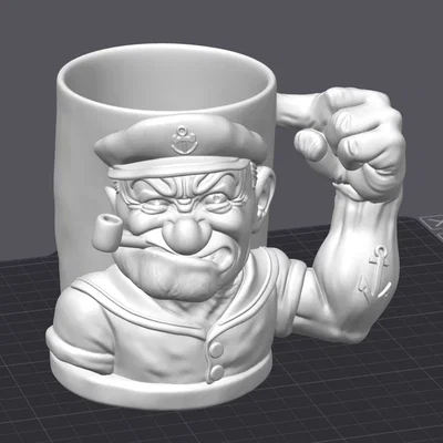 Mô hình bọc ly thủy thủ Popeye độc đáo in 3D
