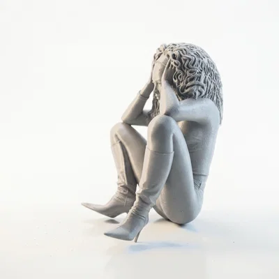 Mô hình tượng người phụ nữ trầm tư - File in 3D (Stressed Lady Figurine)