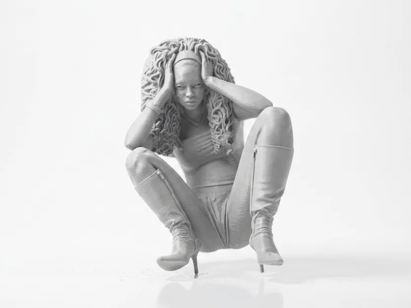 Mô hình tượng người phụ nữ trầm tư - File in 3D (Stressed Lady Figurine) - Image 2