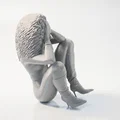 Mô hình tượng người phụ nữ trầm tư - File in 3D (Stressed Lady Figurine) - Thumbnail 3