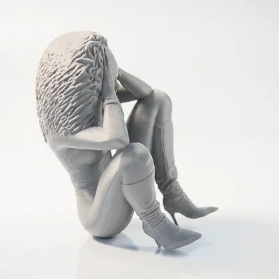 Mô hình tượng người phụ nữ trầm tư - File in 3D (Stressed Lady Figurine)