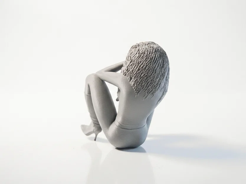 Mô hình tượng người phụ nữ trầm tư - File in 3D (Stressed Lady Figurine) - Image 4