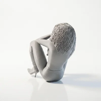 Mô hình tượng người phụ nữ trầm tư - File in 3D (Stressed Lady Figurine)