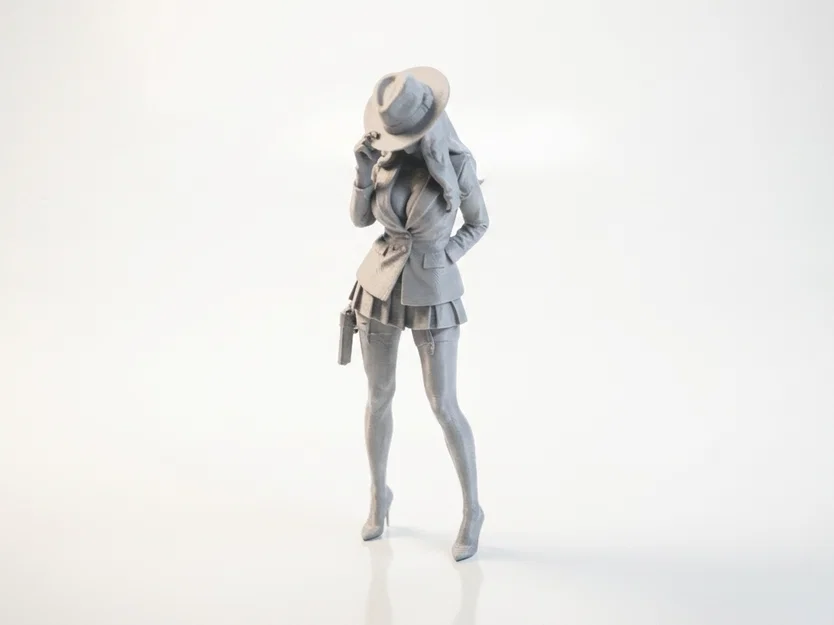 Mô hình thám tử nữ sành điệu 3D printable - Image 1