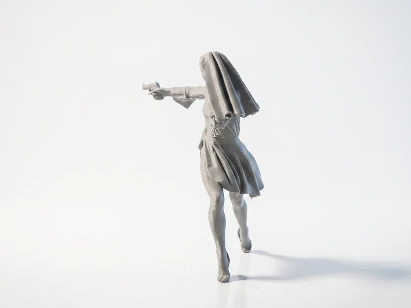 Mô hình Nữ Chiến Binh Shooter Nun - Action Figurine in 3D - Image 4