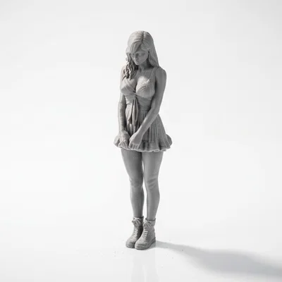 Mô hình Figurine Cô gái mặc váy ngắn - File in 3D