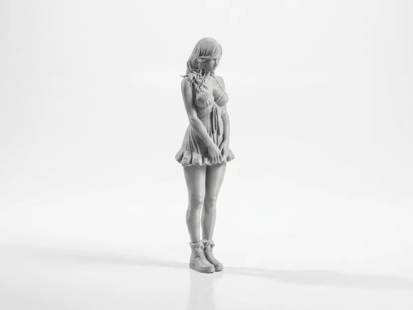 Mô hình Figurine Cô gái mặc váy ngắn - File in 3D - Image 2